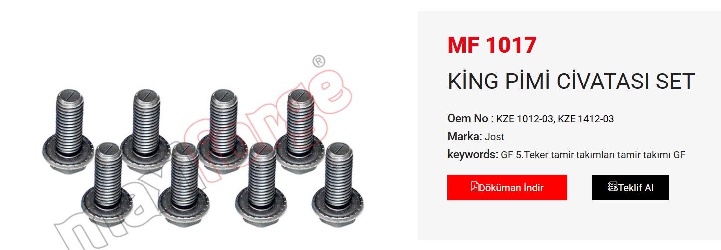 5. TEKER M20 BEYAZ FIBER CIVATASI SKE 001011